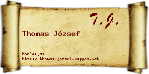 Thomas József névjegykártya
